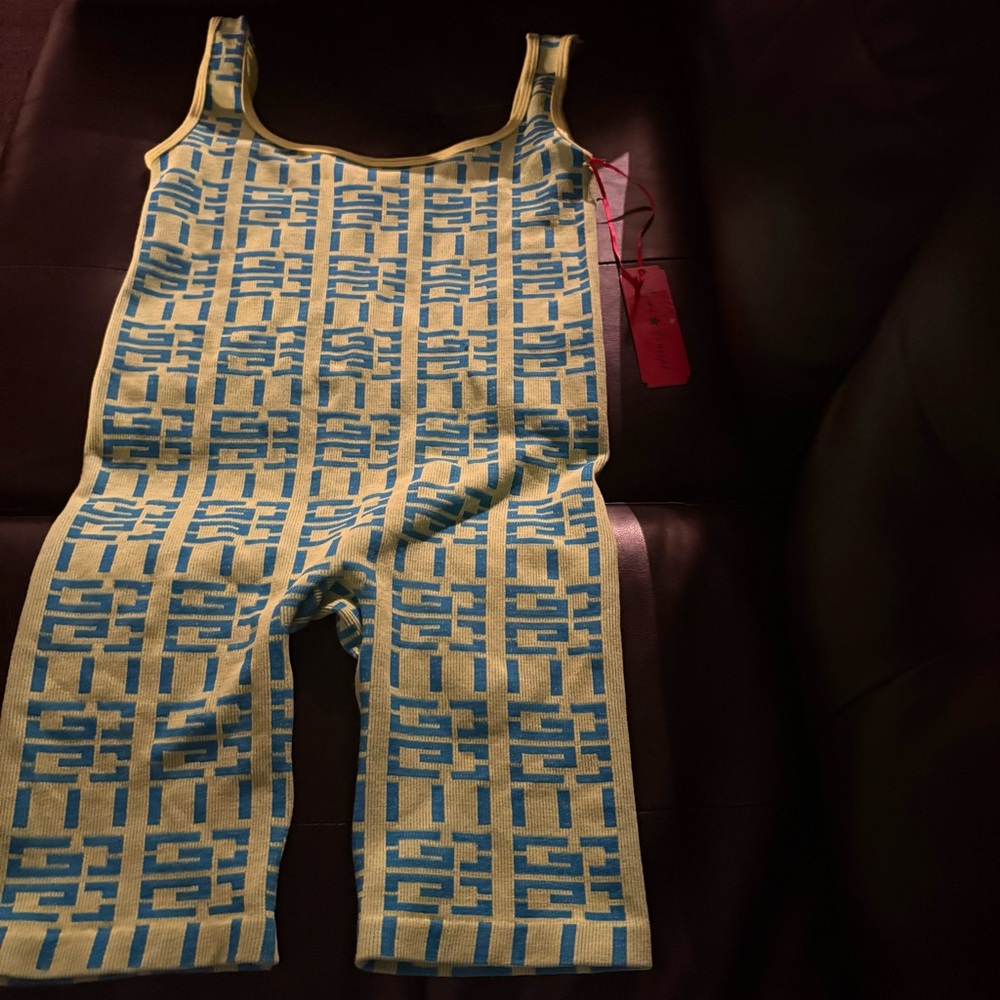 Blue and Yellow Patterned Dress
